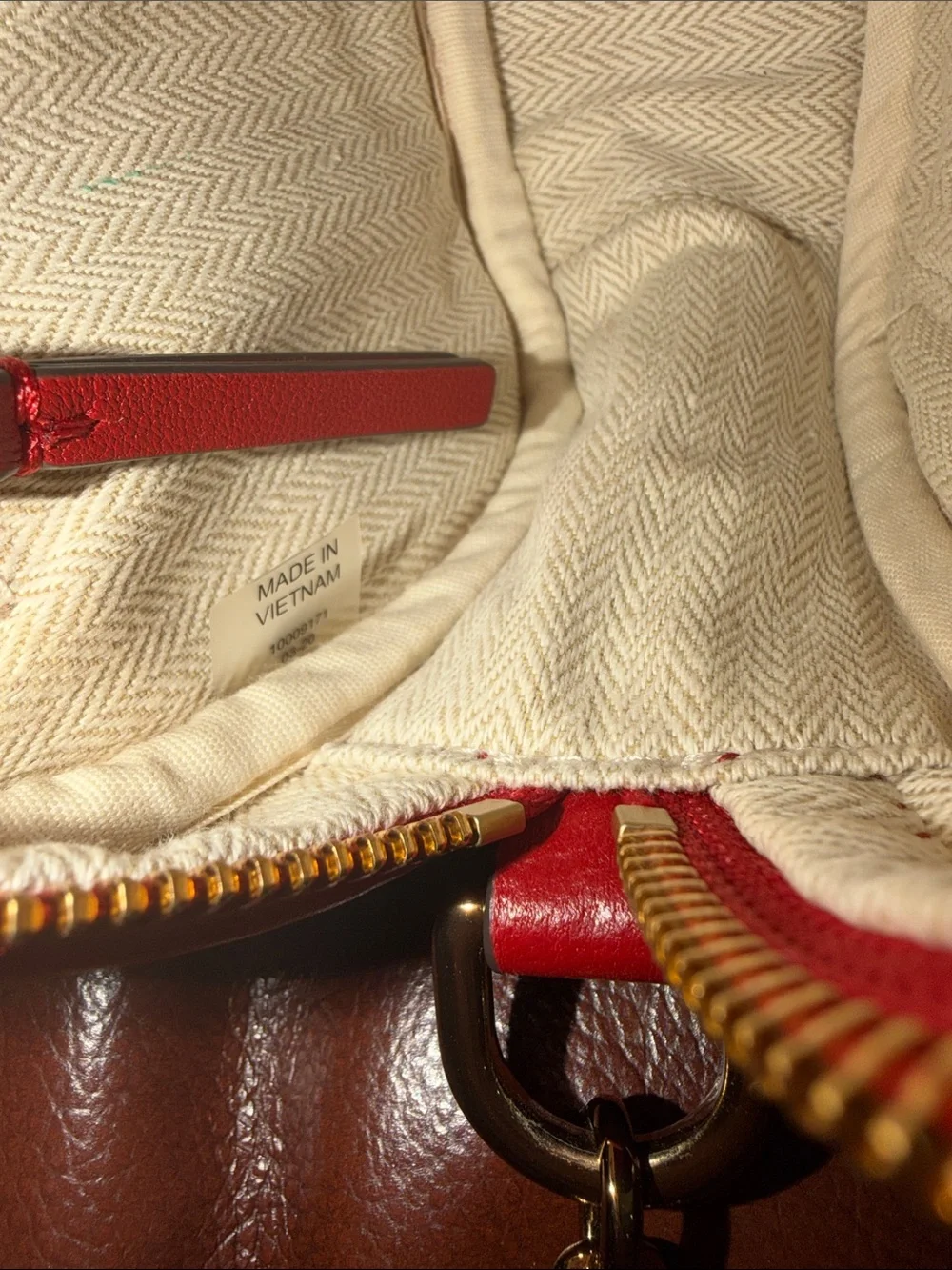 ‼️Tory Burch Kira Chevron Red Leather Camera Crossbody Bag